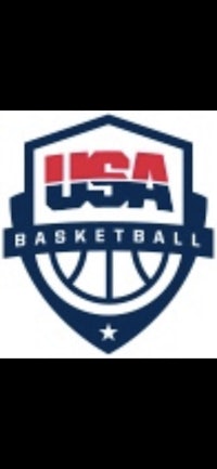 the usa basketball logo on a black background