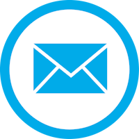 an email icon in a blue circle